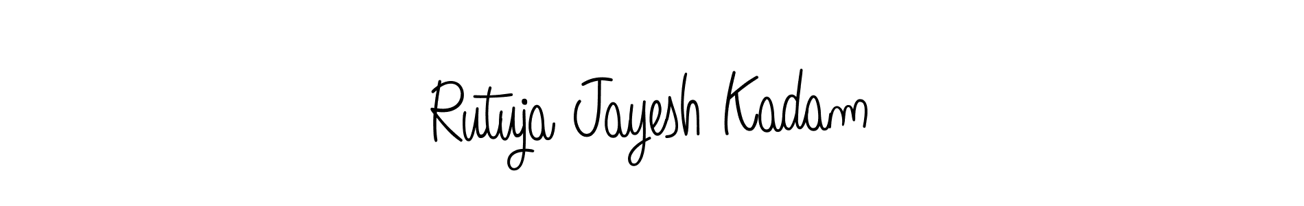 Create a beautiful signature design for name Rutuja Jayesh Kadam. With this signature (Angelique-Rose-font-FFP) fonts, you can make a handwritten signature for free. Rutuja Jayesh Kadam signature style 5 images and pictures png