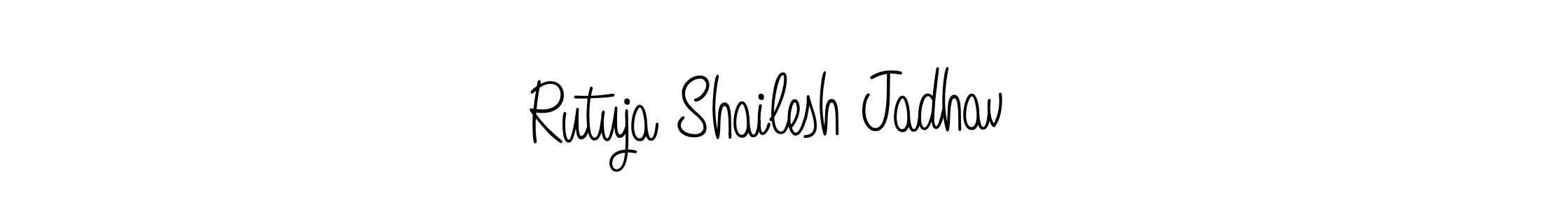 You should practise on your own different ways (Angelique-Rose-font-FFP) to write your name (Rutuja Shailesh Jadhav) in signature. don't let someone else do it for you. Rutuja Shailesh Jadhav signature style 5 images and pictures png