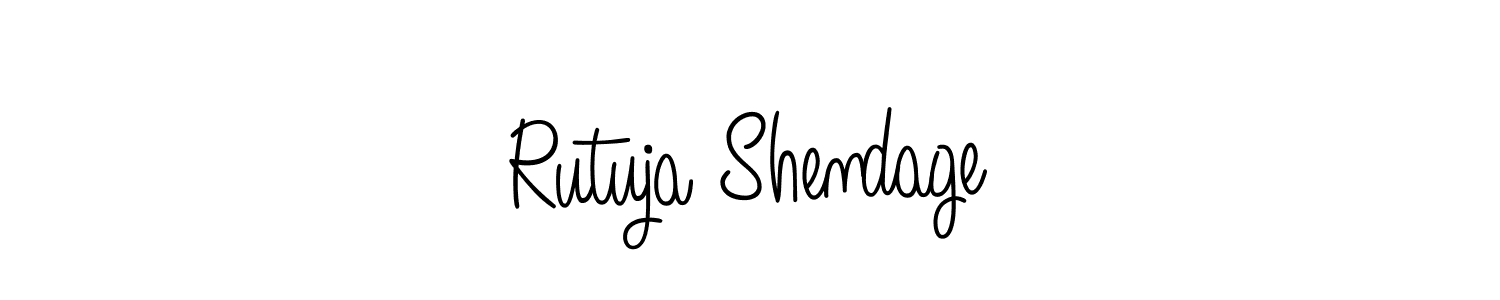 The best way (Angelique-Rose-font-FFP) to make a short signature is to pick only two or three words in your name. The name Rutuja Shendage include a total of six letters. For converting this name. Rutuja Shendage signature style 5 images and pictures png