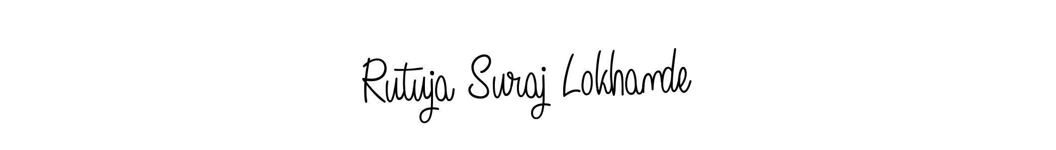How to make Rutuja Suraj Lokhande name signature. Use Angelique-Rose-font-FFP style for creating short signs online. This is the latest handwritten sign. Rutuja Suraj Lokhande signature style 5 images and pictures png