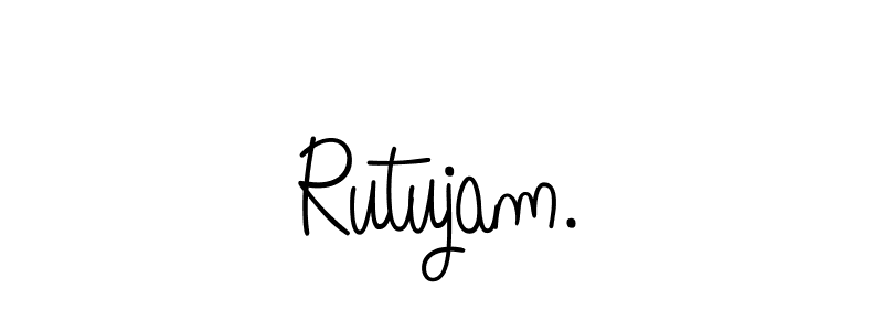 How to make Rutujam. name signature. Use Angelique-Rose-font-FFP style for creating short signs online. This is the latest handwritten sign. Rutujam. signature style 5 images and pictures png