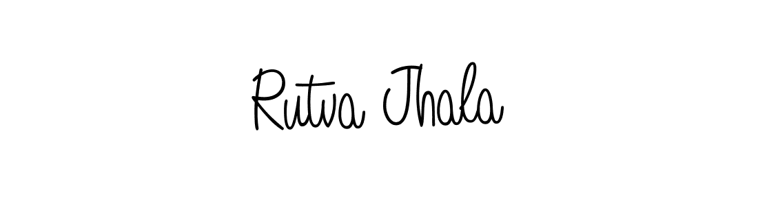 Use a signature maker to create a handwritten signature online. With this signature software, you can design (Angelique-Rose-font-FFP) your own signature for name Rutva Jhala. Rutva Jhala signature style 5 images and pictures png