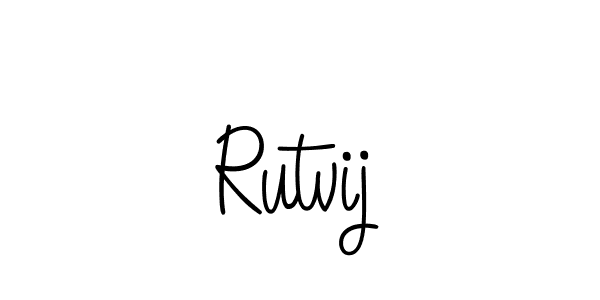 Make a beautiful signature design for name Rutvij. With this signature (Angelique-Rose-font-FFP) style, you can create a handwritten signature for free. Rutvij signature style 5 images and pictures png