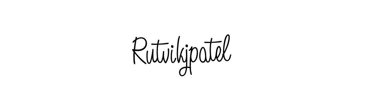 The best way (Angelique-Rose-font-FFP) to make a short signature is to pick only two or three words in your name. The name Rutvikjpatel include a total of six letters. For converting this name. Rutvikjpatel signature style 5 images and pictures png