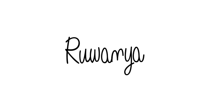 Design your own signature with our free online signature maker. With this signature software, you can create a handwritten (Angelique-Rose-font-FFP) signature for name Ruwanya. Ruwanya signature style 5 images and pictures png