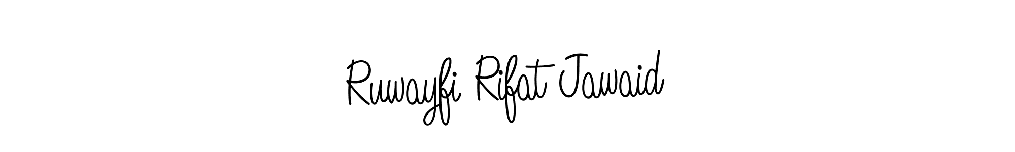 Use a signature maker to create a handwritten signature online. With this signature software, you can design (Angelique-Rose-font-FFP) your own signature for name Ruwayfi Rifat Jawaid. Ruwayfi Rifat Jawaid signature style 5 images and pictures png