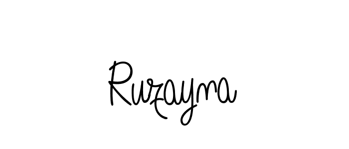 Make a beautiful signature design for name Ruzayna. With this signature (Angelique-Rose-font-FFP) style, you can create a handwritten signature for free. Ruzayna signature style 5 images and pictures png