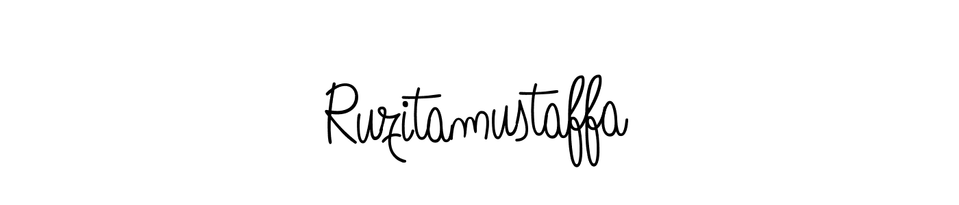 Use a signature maker to create a handwritten signature online. With this signature software, you can design (Angelique-Rose-font-FFP) your own signature for name Ruzitamustaffa. Ruzitamustaffa signature style 5 images and pictures png