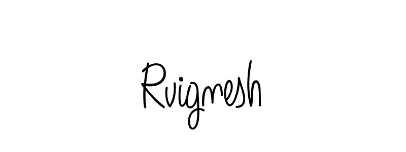 You should practise on your own different ways (Angelique-Rose-font-FFP) to write your name (Rvignesh) in signature. don't let someone else do it for you. Rvignesh signature style 5 images and pictures png