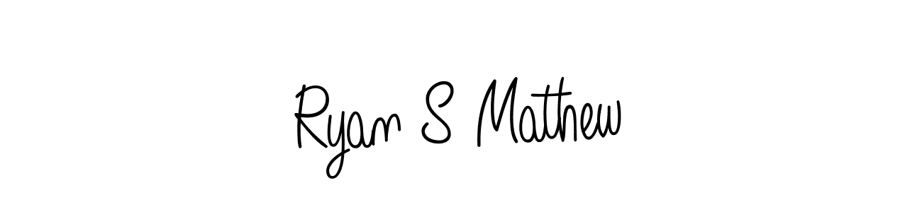 The best way (Angelique-Rose-font-FFP) to make a short signature is to pick only two or three words in your name. The name Ryan S Mathew include a total of six letters. For converting this name. Ryan S Mathew signature style 5 images and pictures png