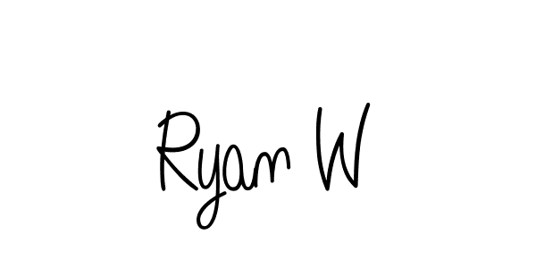 You should practise on your own different ways (Angelique-Rose-font-FFP) to write your name (Ryan W) in signature. don't let someone else do it for you. Ryan W signature style 5 images and pictures png