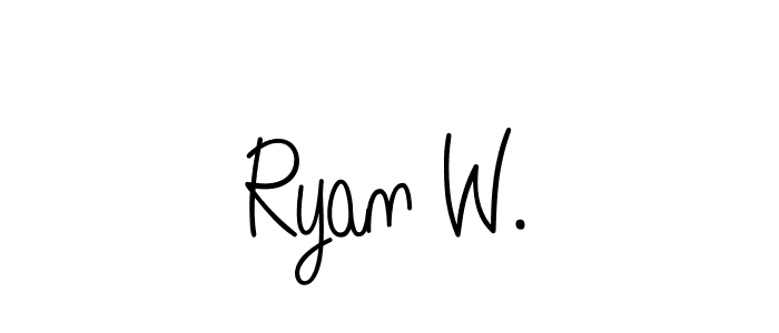 Design your own signature with our free online signature maker. With this signature software, you can create a handwritten (Angelique-Rose-font-FFP) signature for name Ryan W.. Ryan W. signature style 5 images and pictures png