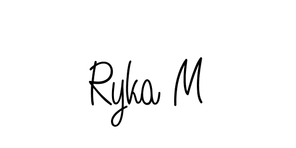 Design your own signature with our free online signature maker. With this signature software, you can create a handwritten (Angelique-Rose-font-FFP) signature for name Ryka M. Ryka M signature style 5 images and pictures png