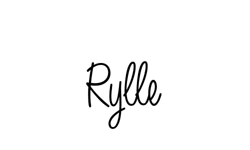 Use a signature maker to create a handwritten signature online. With this signature software, you can design (Angelique-Rose-font-FFP) your own signature for name Rylle. Rylle signature style 5 images and pictures png