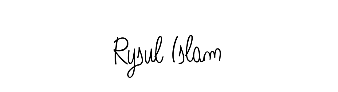 Make a beautiful signature design for name Rysul Islam. With this signature (Angelique-Rose-font-FFP) style, you can create a handwritten signature for free. Rysul Islam signature style 5 images and pictures png