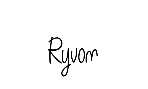 How to make Ryvon name signature. Use Angelique-Rose-font-FFP style for creating short signs online. This is the latest handwritten sign. Ryvon signature style 5 images and pictures png