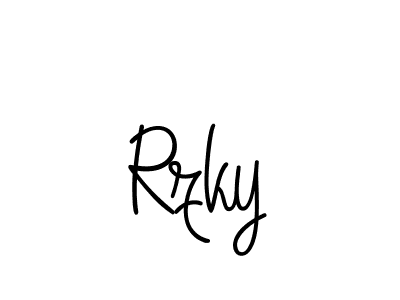 Rzky stylish signature style. Best Handwritten Sign (Angelique-Rose-font-FFP) for my name. Handwritten Signature Collection Ideas for my name Rzky. Rzky signature style 5 images and pictures png