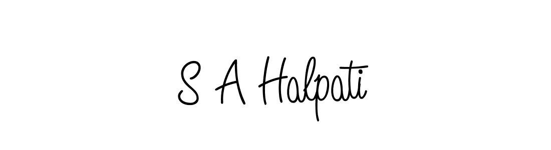 Make a beautiful signature design for name S A Halpati. With this signature (Angelique-Rose-font-FFP) style, you can create a handwritten signature for free. S A Halpati signature style 5 images and pictures png