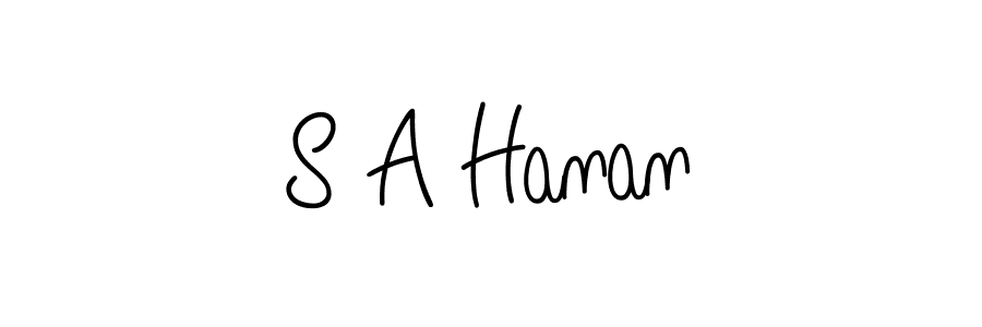 The best way (Angelique-Rose-font-FFP) to make a short signature is to pick only two or three words in your name. The name S A Hanan include a total of six letters. For converting this name. S A Hanan signature style 5 images and pictures png