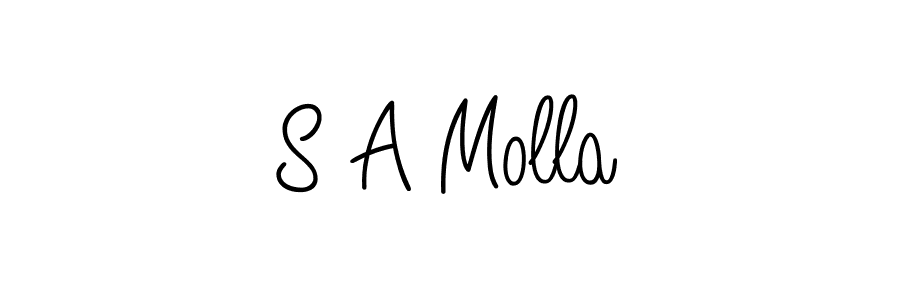 Use a signature maker to create a handwritten signature online. With this signature software, you can design (Angelique-Rose-font-FFP) your own signature for name S A Molla. S A Molla signature style 5 images and pictures png