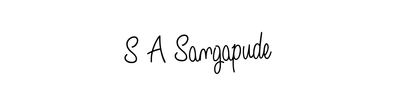 How to make S A Sangapude name signature. Use Angelique-Rose-font-FFP style for creating short signs online. This is the latest handwritten sign. S A Sangapude signature style 5 images and pictures png