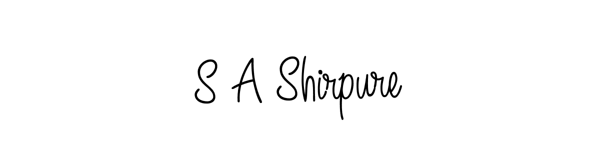 Make a beautiful signature design for name S A Shirpure. With this signature (Angelique-Rose-font-FFP) style, you can create a handwritten signature for free. S A Shirpure signature style 5 images and pictures png