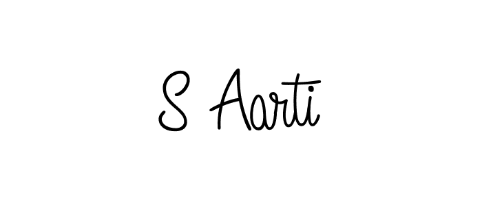 The best way (Angelique-Rose-font-FFP) to make a short signature is to pick only two or three words in your name. The name S Aarti include a total of six letters. For converting this name. S Aarti signature style 5 images and pictures png