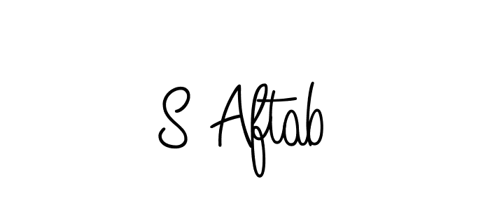 The best way (Angelique-Rose-font-FFP) to make a short signature is to pick only two or three words in your name. The name S Aftab include a total of six letters. For converting this name. S Aftab signature style 5 images and pictures png