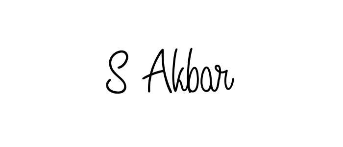Make a beautiful signature design for name S Akbar. With this signature (Angelique-Rose-font-FFP) style, you can create a handwritten signature for free. S Akbar signature style 5 images and pictures png