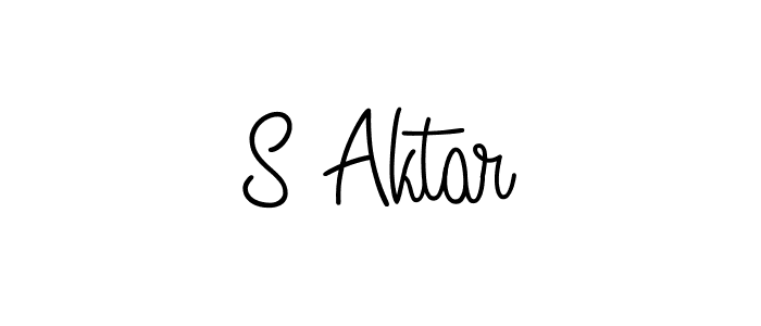 Use a signature maker to create a handwritten signature online. With this signature software, you can design (Angelique-Rose-font-FFP) your own signature for name S Aktar. S Aktar signature style 5 images and pictures png