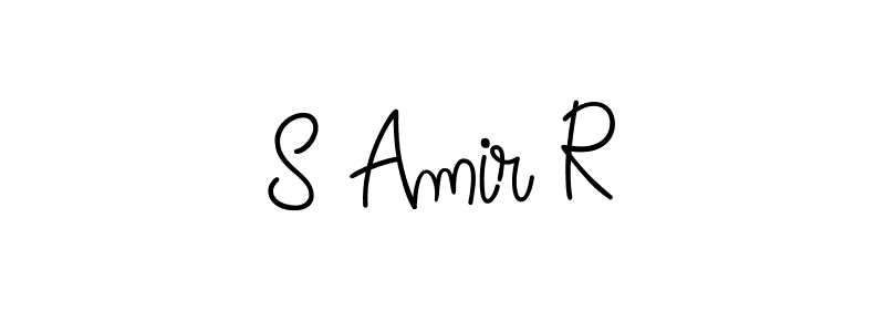 if you are searching for the best signature style for your name S Amir R. so please give up your signature search. here we have designed multiple signature styles  using Angelique-Rose-font-FFP. S Amir R signature style 5 images and pictures png