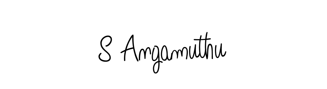 You should practise on your own different ways (Angelique-Rose-font-FFP) to write your name (S Angamuthu) in signature. don't let someone else do it for you. S Angamuthu signature style 5 images and pictures png