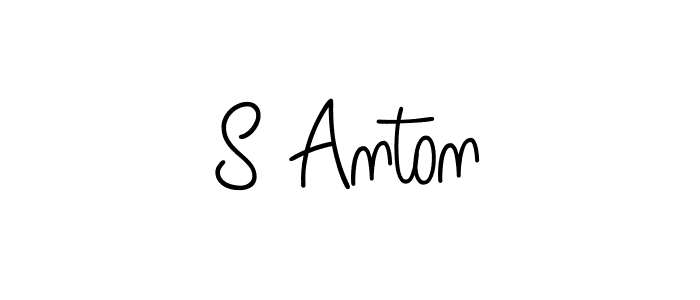 S Anton stylish signature style. Best Handwritten Sign (Angelique-Rose-font-FFP) for my name. Handwritten Signature Collection Ideas for my name S Anton. S Anton signature style 5 images and pictures png