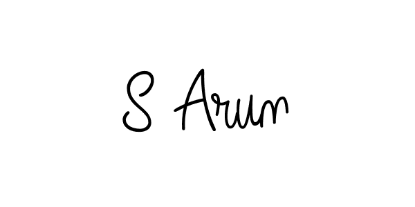 if you are searching for the best signature style for your name S Arun. so please give up your signature search. here we have designed multiple signature styles  using Angelique-Rose-font-FFP. S Arun signature style 5 images and pictures png