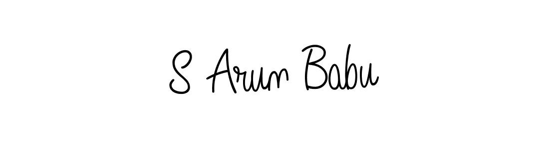 You should practise on your own different ways (Angelique-Rose-font-FFP) to write your name (S Arun Babu) in signature. don't let someone else do it for you. S Arun Babu signature style 5 images and pictures png