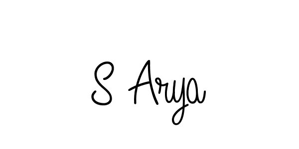 Design your own signature with our free online signature maker. With this signature software, you can create a handwritten (Angelique-Rose-font-FFP) signature for name S Arya. S Arya signature style 5 images and pictures png