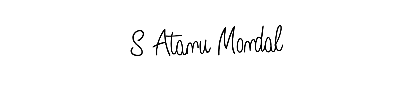 How to make S Atanu Mondal name signature. Use Angelique-Rose-font-FFP style for creating short signs online. This is the latest handwritten sign. S Atanu Mondal signature style 5 images and pictures png