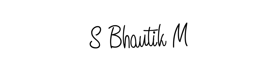 How to make S Bhautik M name signature. Use Angelique-Rose-font-FFP style for creating short signs online. This is the latest handwritten sign. S Bhautik M signature style 5 images and pictures png