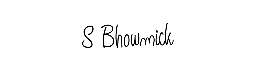 You should practise on your own different ways (Angelique-Rose-font-FFP) to write your name (S Bhowmick) in signature. don't let someone else do it for you. S Bhowmick signature style 5 images and pictures png