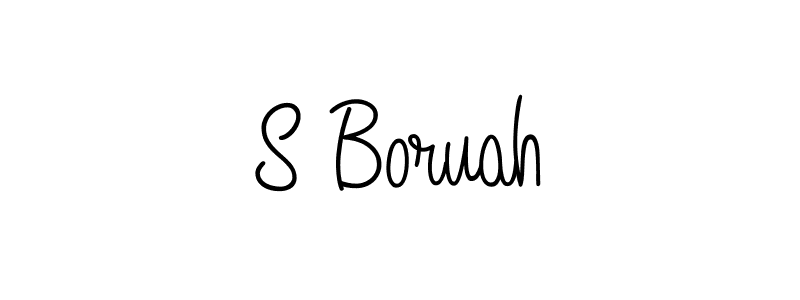 S Boruah stylish signature style. Best Handwritten Sign (Angelique-Rose-font-FFP) for my name. Handwritten Signature Collection Ideas for my name S Boruah. S Boruah signature style 5 images and pictures png