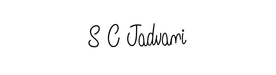 How to make S C Jadvani name signature. Use Angelique-Rose-font-FFP style for creating short signs online. This is the latest handwritten sign. S C Jadvani signature style 5 images and pictures png