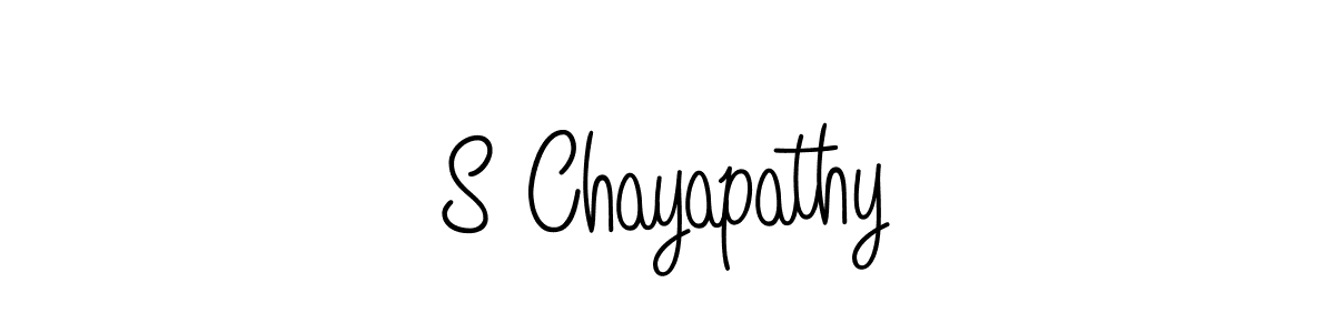 Use a signature maker to create a handwritten signature online. With this signature software, you can design (Angelique-Rose-font-FFP) your own signature for name S Chayapathy. S Chayapathy signature style 5 images and pictures png