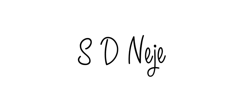 Create a beautiful signature design for name S D Neje. With this signature (Angelique-Rose-font-FFP) fonts, you can make a handwritten signature for free. S D Neje signature style 5 images and pictures png