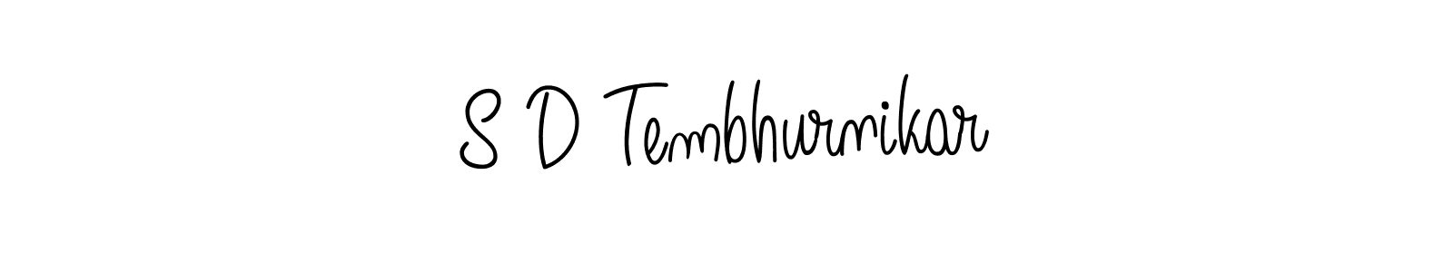 Make a beautiful signature design for name S D Tembhurnikar. With this signature (Angelique-Rose-font-FFP) style, you can create a handwritten signature for free. S D Tembhurnikar signature style 5 images and pictures png