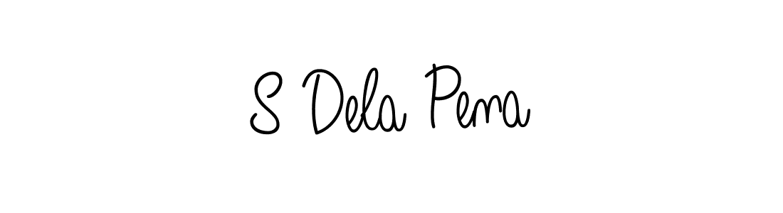 The best way (Angelique-Rose-font-FFP) to make a short signature is to pick only two or three words in your name. The name S Dela Pena include a total of six letters. For converting this name. S Dela Pena signature style 5 images and pictures png