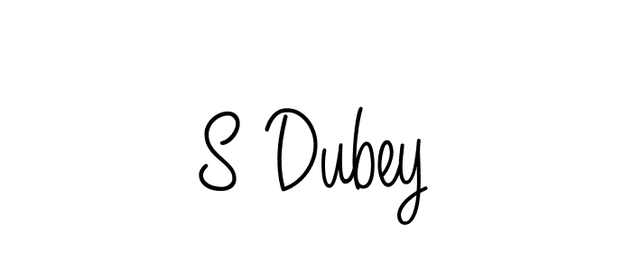 Make a beautiful signature design for name S Dubey. With this signature (Angelique-Rose-font-FFP) style, you can create a handwritten signature for free. S Dubey signature style 5 images and pictures png