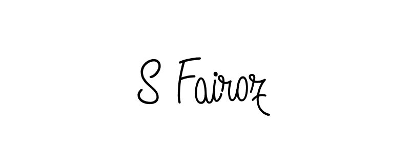 How to make S Fairoz name signature. Use Angelique-Rose-font-FFP style for creating short signs online. This is the latest handwritten sign. S Fairoz signature style 5 images and pictures png