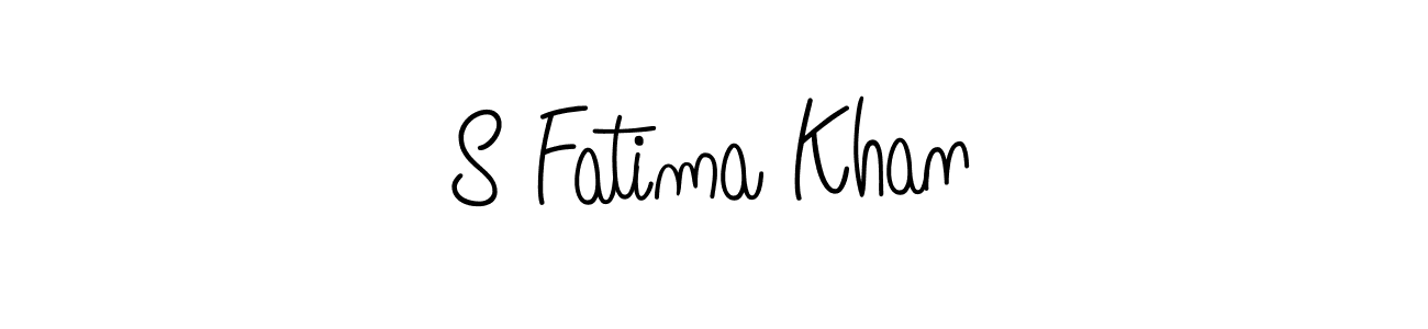 You should practise on your own different ways (Angelique-Rose-font-FFP) to write your name (S Fatima Khan) in signature. don't let someone else do it for you. S Fatima Khan signature style 5 images and pictures png