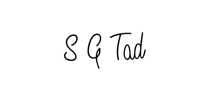 You should practise on your own different ways (Angelique-Rose-font-FFP) to write your name (S G Tad) in signature. don't let someone else do it for you. S G Tad signature style 5 images and pictures png