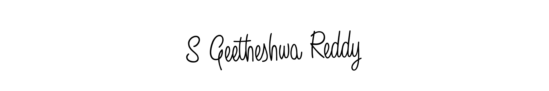 You should practise on your own different ways (Angelique-Rose-font-FFP) to write your name (S Geetheshwa Reddy) in signature. don't let someone else do it for you. S Geetheshwa Reddy signature style 5 images and pictures png